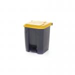 2Work Pedal Bin with Coloured Lid 30L GreyYlw 370x380x455mm 2W10765 2W10765