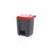 2Work Pedal Bin with Coloured Lid 30L GreyRed 370x380x455mm 2W10766 2W10766