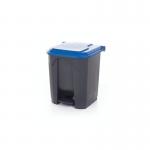 2Work Pedal Bin with Coloured Lid 30L GreyBlue 370x380x455mm 2W10767 2W10767