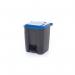 2Work Pedal Bin with Coloured Lid 30L GreyBlue 370x380x455mm 2W10767 2W10767