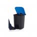 2Work Pedal Bin with Coloured Lid 50L GreyBlue 380x410x560mm 2W10771 2W10771