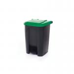 2Work Pedal Bin with Coloured Lid 50L GreyGreen 380x410x560mm 2W10772 2W10772
