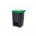 2Work Pedal Bin with Coloured Lid 50L GreyGreen 380x410x560mm 2W10772 2W10772