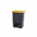2Work Pedal Bin with Coloured Lid 80L GreyYlw 410x470x670mm 2W10773 2W10773