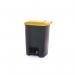 2Work Pedal Bin with Coloured Lid 80L GreyYlw 410x470x670mm 2W10773 2W10773