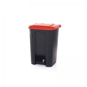 2Work Pedal Bin with Coloured Lid 80L GreyRed 410x470x670mm 2W10774