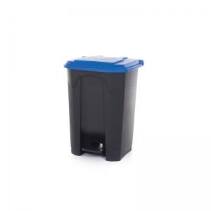 2Work Pedal Bin with Coloured Lid 80L GreyBlue 410x470x670mm 2W10775