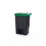 2Work Pedal Bin with Coloured Lid 80L GreyGreen 410x470x670mm 2W10776 2W10776