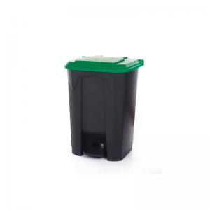 2Work Pedal Bin with Coloured Lid 80L GreyGreen 410x470x670mm 2W10776