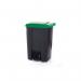 2Work Pedal Bin with Coloured Lid 80L GreyGreen 410x470x670mm 2W10776 2W10776