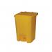 2Work Pedal Bin 50 Litre Yellow 2W10780 2W10780
