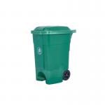 2Work Wheelie Bin with Foot Pedal 70 Litre Dark Green 2W10784 2W10784