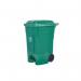 2Work Wheelie Bin with Foot Pedal 70 Litre Dark Green 2W10784 2W10784