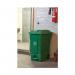 2Work Wheelie Bin with Foot Pedal 70 Litre Dark Green 2W10784 2W10784