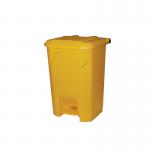 2Work Pedal Bin 80 Litre 410x470x670mm Yellow 2W10785 2W10785