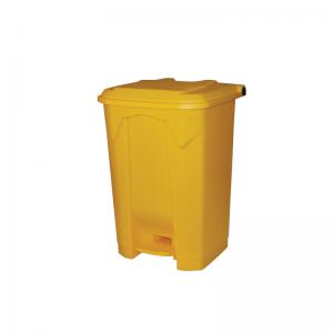 2Work Pedal Bin 80 Litre 410x470x670mm Yellow 2W10785 2W10785