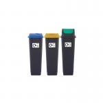 2Work Recycling Bins 90 Litre Assorted Pack of 3 2W10789 2W10789