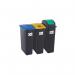 2Work Recycling Bins 90 Litre Assorted Pack of 3 2W10789 2W10789