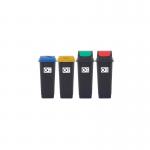 2Work Recycling Bins 65 Litre Assorted Pack of 4 2W10790 2W10790