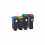 2Work Recycling Bins 90 Litre Assorted Pack of 4 2W10791 2W10791