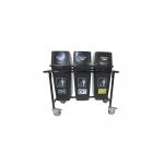 2Work Mobile Recycling Trolley with 3x60 Litre Bins 2W10798 2W10798