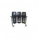 2Work Mobile Recycling Trolley with 3x60 Litre Bins 2W10798 2W10798