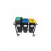 2Work Mobile Recycling Trolley with 3x65 Litre Bins 2W10799 2W10799