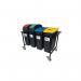 2Work Mobile Recycling Trolley with 4x65 Litre Bins 2W10800 2W10800