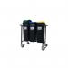 2Work Mobile Recycling Trolley with 3x90 Litre Bins 2W10801 2W10801