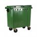 2Work Wheelie Bin 1100 Litre with Lockable Lid Green 2W10829 2W10829