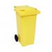 2Work Wheelie Bin 120 Litre Yellow 2W10836 2W10836