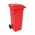 2Work Wheelie Bin 140 Litre Red 2W10840 2W10840