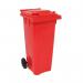 2Work Wheelie Bin 140 Litre Red 2W10840 2W10840