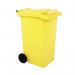 2Work Wheelie Bin 240 Litre Yellow 2W10845 2W10845