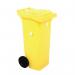 2Work Wheelie Bin 80 Litre Yellow 2W10857 2W10857