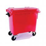 2Work Wheelie Bin 1100 Litre with Flat Lid Red 2W10861 2W10861