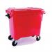 2Work Wheelie Bin 1100 Litre with Lockable Lid Red 2W10870 2W10870