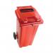 2Work Wheelie Bin Waste Slot Lid 120 Litre Red 2W10874 2W10874