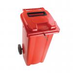 2Work Wheelie Bin Waste Slot Lid 140 Litre Red 2W10879 2W10879