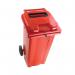 2Work Wheelie Bin Waste Slot Lid 240 Litre Red 2W10883 2W10883