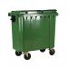2Work Wheelie Bin 660 Litre with Lockable Lid Green 2W10888 2W10888