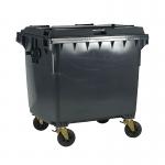 2Work Wheelie Bin 660 Litre with Lockable Lid Grey 2W10889 2W10889