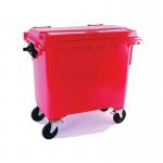 2Work Wheelie Bin 660 Litre with Lockable Lid Red 2W10890 2W10890