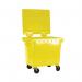 2Work Wheelie Bin 660 Litre with Lockable Lid Yellow 2W10891 2W10891
