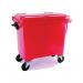 2Work Wheelie Bin 770 Litre with Lockable Lid Red 2W10895 2W10895