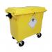 2Work Wheelie Bin Clinical Waste 660 Litre 4 Wheel Lock Yellow 2W10896 2W10896