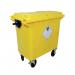 2Work Wheelie Bin Clinical Waste 770 Litre 4 Wheel Lock Yellow 2W10897 2W10897