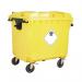 2Work Wheelie Bin Clinical Waste 1100 Litre Lockable Yellow 2W10899 2W10899