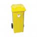 2Work Wheelie Bin Clinical Waste 120 Litre Lockable Yellow 2W10900 2W10900