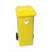 2Work Wheelie Bin Clinical Waste 360 Litre 2 Wheel Lock Yellow 2W10902 2W10902